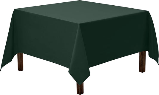 Gee Di Moda Square Tablecloth - 85 x 85 Inch Hunter Green Table Cloth for Large Square or Round Tables - Heavy Duty Washable Fabric - for Buffet Table, Holiday Party, Dinner, Wedding & Baby Shower