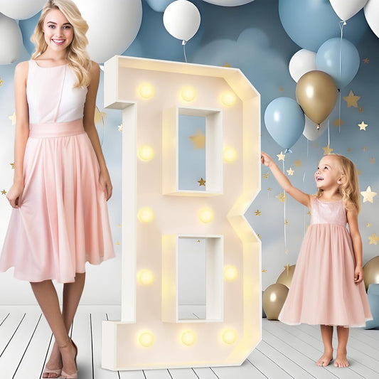 Ledido 4FT Marquee Light Up Letters, Large Light Up Letters for Party Decoration, Marquee Letter for Birthday Baby Shower Graduation Wedding, Pre-cut Foam Board Assembly Required Letter B