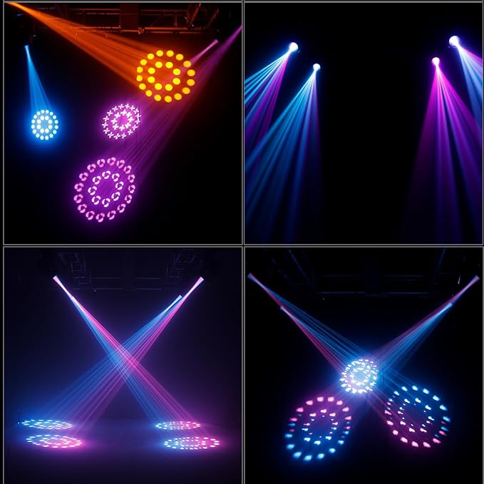 SHEHDS 300W LED Moving Head Light with 13 Gobos, 11 Colors, 8+16 Prism, Frost & Rainbow Wheel, Strobe Effect, DMX512 for Party, KTV, Bar, Stage Show