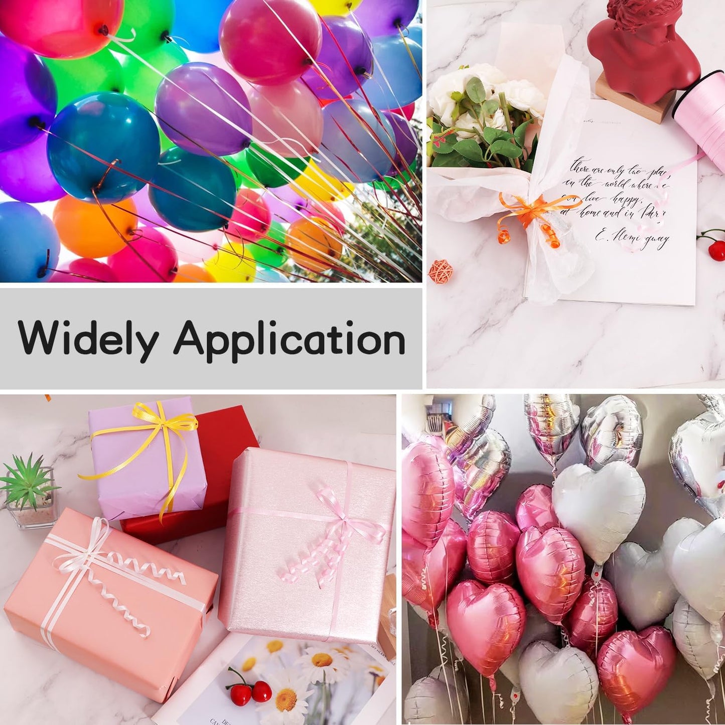 BEISHIDA 500 Yards Matte Purple Ribbon Curling Crimped Ribbon Balloon String Ribbons for Gift Wrapping Ribbon for Birthday Party Festival Art Craft Decor Florist Flowers Decoration