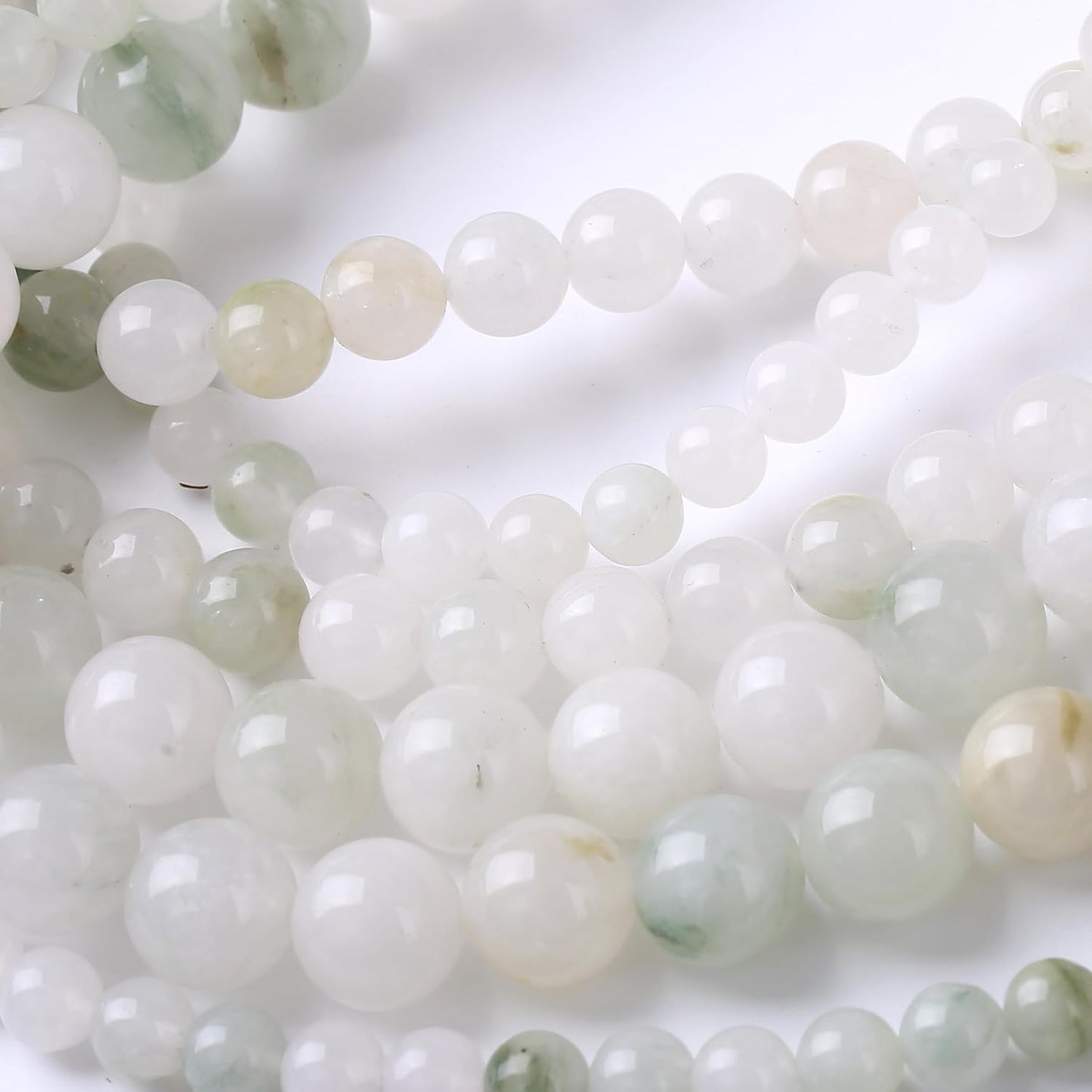 Blue and White Streamer Stone Beads for Jewelry Making DIY Craft Gemstone Beads Kit (10mm, 35pcs) Smooth Healing Crystal Beads for Bracelets, Necklaces, Home Decor