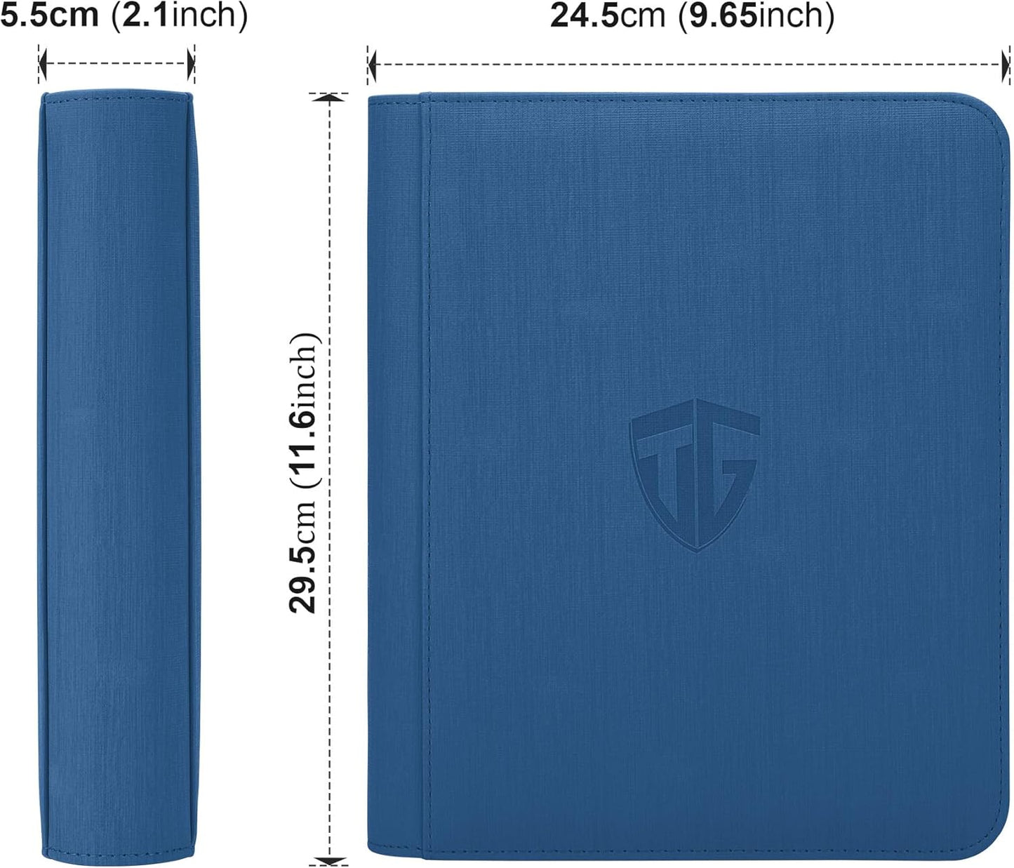 Toploader Binder,Holds 112 Toploaders, 4 Pocket Top Loader Binder for 3" x 4" Rigid Card Holders for Trading Cards or Sports Cards Binder (Blue)