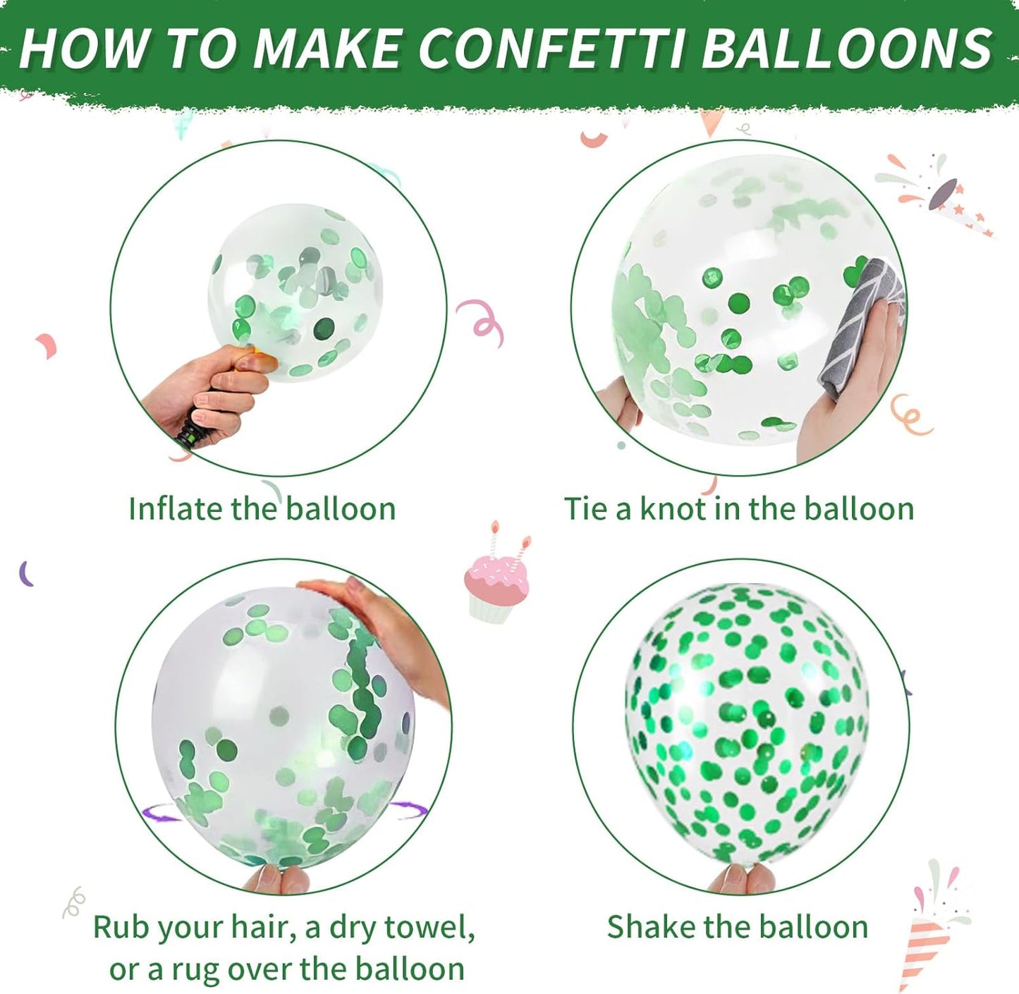 Blue and Green Balloons, Dark Green Metallic Balloons and Royal Blue Balloon, Metallic Blue Green Confetti Balloon for Boy Birthday Baby Shower Jungle Safari Theme Wedding Party Supplies