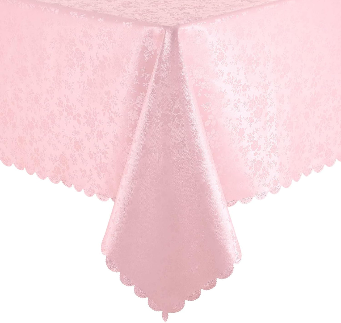 Smiry Rectangle Table Cloth, Waterproof Heavy Duty Vinyl Tablecloths, Wipeable Washable Table Cover for Kitchen and Dining Room (Pink, 52" X 70")