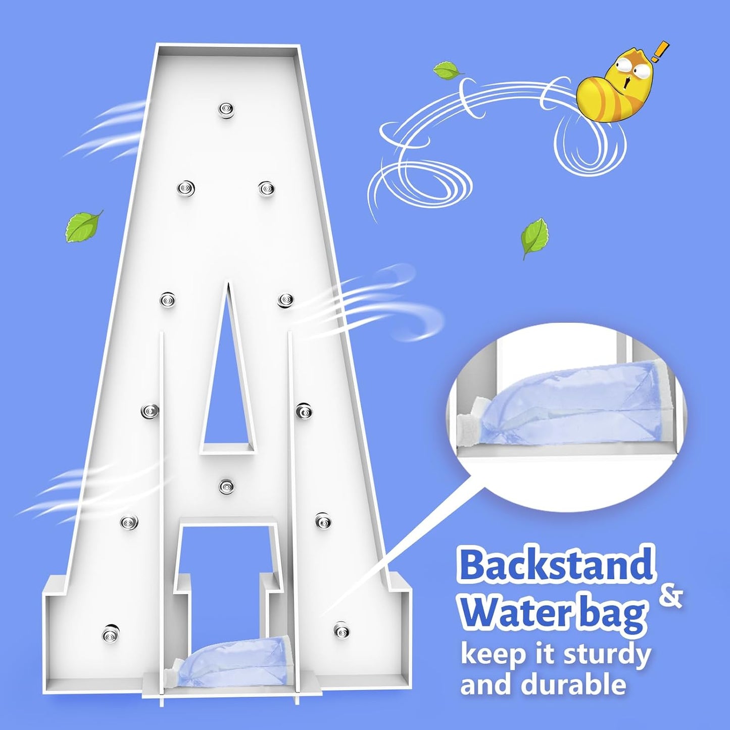 4FT Marquee Light Up Letters - Cool White Light Up Letters Y with Fixed Water Bag, Party Decoration Large Marquee Light Up Letters can Be Used for Wedding Decoration, Birthday Party Decoration