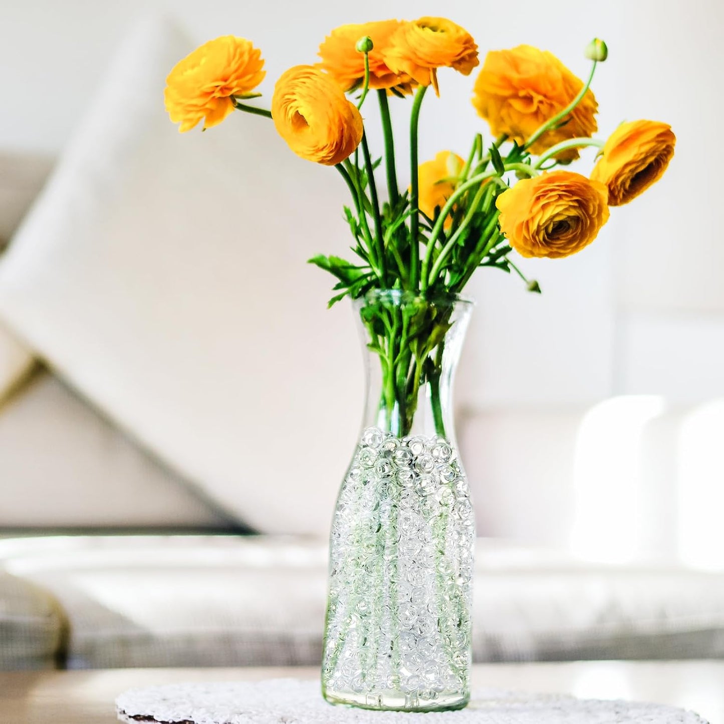 ZTML MS 15,000 Pieces Clear Water Gel Jelly Beads, Water Beads, Vase Filler for centerpieces, Non Toxic Water Beads for Soilless Planting, Floral Arrangement, Vase Filler (Clear)