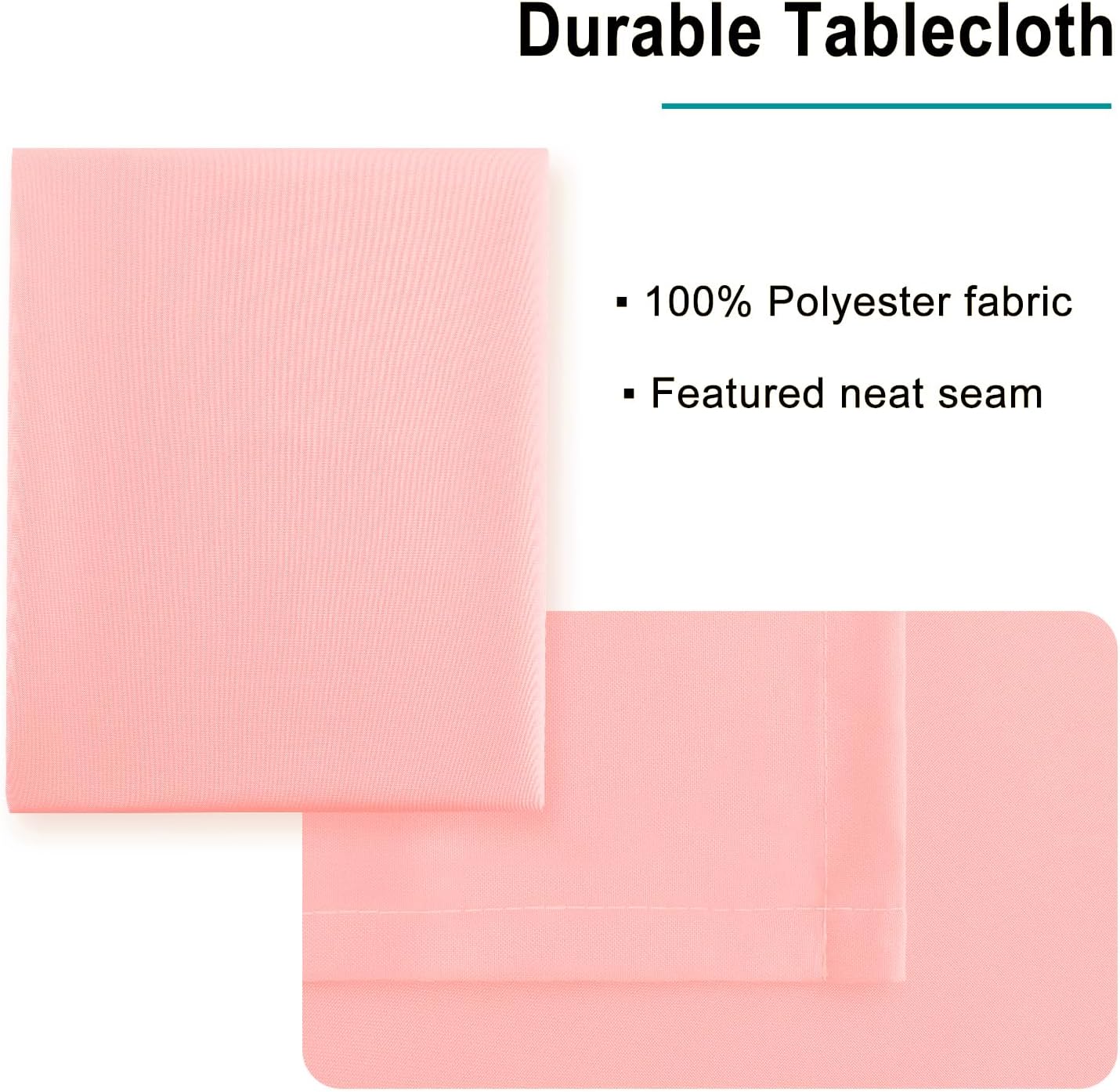 Hiasan Waterproof Tablecloth Rectangle - Washable Fabric Table Cloth for Dining Room Kitchen Birthday Party and Outdoor Use, Rose Pink, 70 x 108 Inch