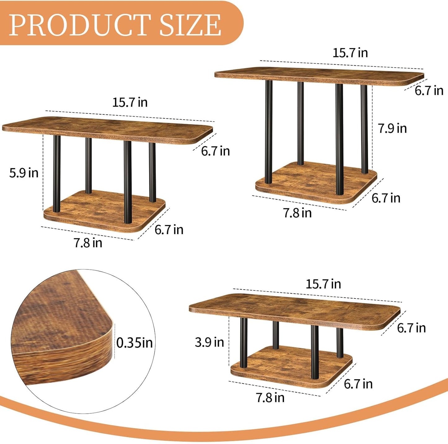 Cupcake Stand for 50 Cupcakes Wooden Dessert Table Display Set Rustic Dessert Stands Rectangle Serving Tray for Party Baby Shower Birthday Graduation Wedding