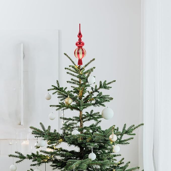 Spherical Christmas Tree Topper Plastic Xmas Treetop Ornament for Holiday Parties and Events Lightweight and Decorative Christmas Tree Decorations