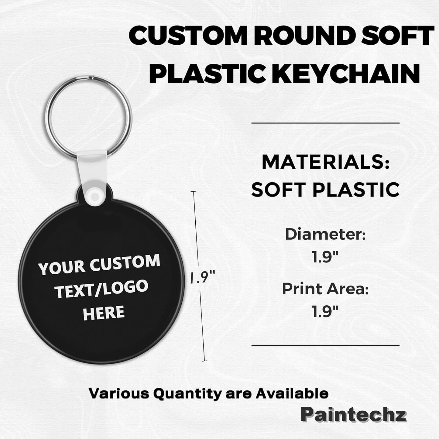 Custom Round Soft Keychains 400 Pack, Personalized Logo, Text Bulk - Perfect for Tradeshows, Party Favors, Events - Customizable Key Tags