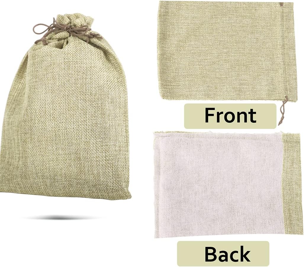 LYSXP 50PCS Burlap Bags with Drawstring，7x9 Inch Cream color Drawstring Gift Bag Jewelry Pouches for Wedding Party Favors, DIY Craft