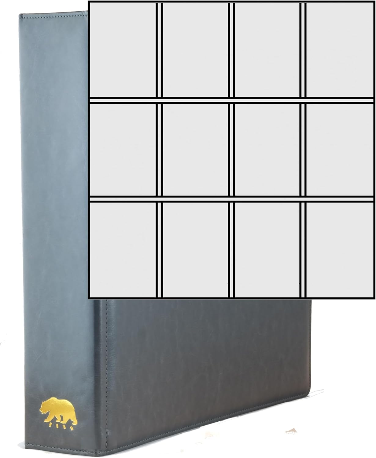 Ursae Minoris Estate Library Deluxe 4 Q-Ring Large Format Binder for Up to 1200 Sports/Trading Cards - Dark Gray