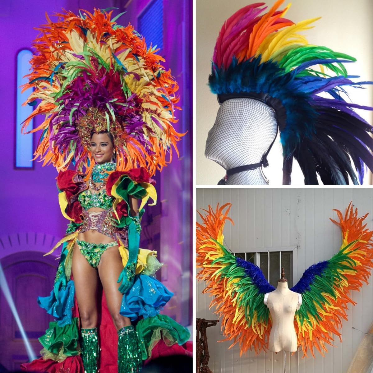 Holmgren Blue Rooster Feathers Bulk - 60pcs 12-14inch Natural Large Rooster Tail Feathers for DIY Crafts, Wing, Costume, Holiday Themed Party Decoration (Royal Blue)