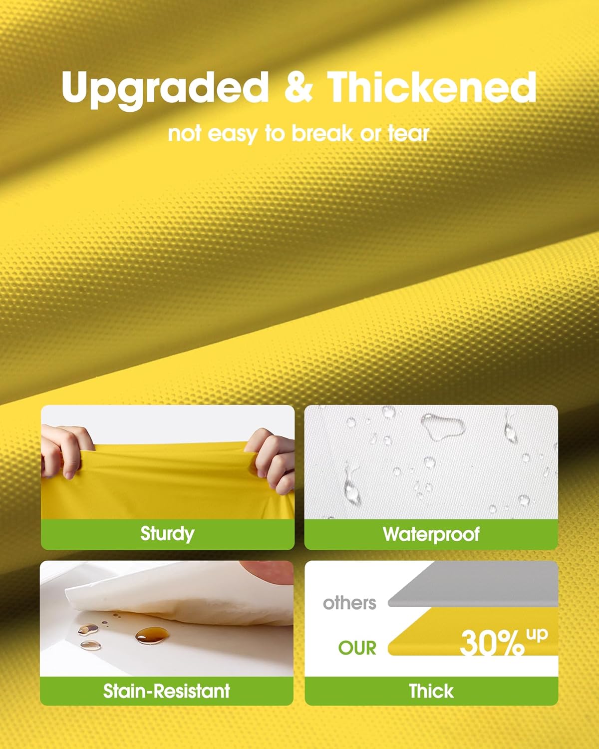 Pureegg Plastic Table Cloth Disposable 10 Pack, 54 x 108 Inch Table Cloths, Easter Party, Decorative Tablecloths, Rectangle, Lemon, Pastel Plastic Cover, Leakproof & Sturdy, Yellow