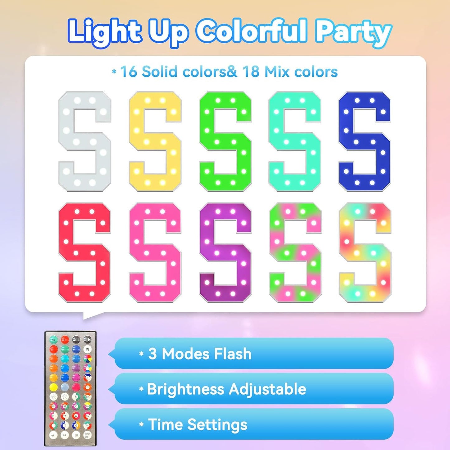 Ledido 4FT Marquee Light Up Letters, 34 Colors Changing Marquee Letter 4 Feet Tall with Remote, Big Letters for Party Wedding Graduation Birthday Decorations, Large Light Up Letter G