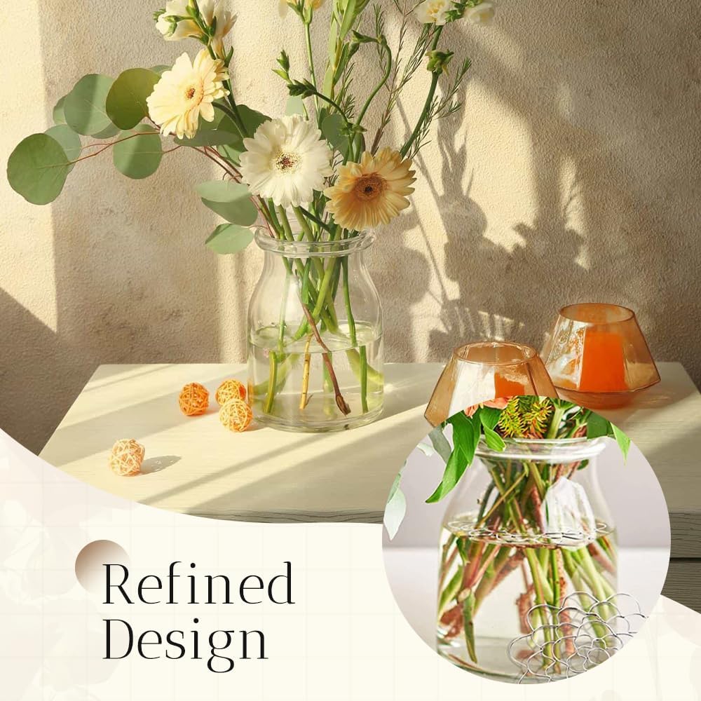 Stainless Steel Floral Grid Flower Arrangement Tool, 3pcs Reusable Floral Grid for Vase Stainless Steel Wire Flower Arranging Tool, Flower Grid Arranger for Arrangement Vase Plant Flower (Silver)