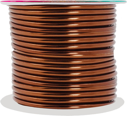 Mandala Crafts 10 Gauge Anodized Aluminum Craft Wire for Jewelry Making - 32 FT Colored Flexible Brown Wire - Bendable for Bonsai Armature Crafting Sculpting