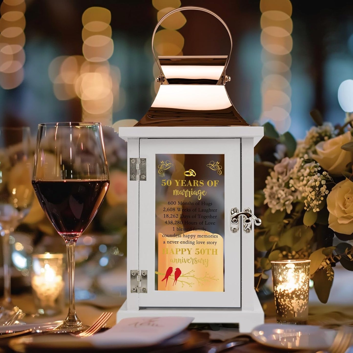 50th Wedding Anniversary Lantern 50th Anniversary Wedding Gifts for Couple Parents Grandparents Husband Wife