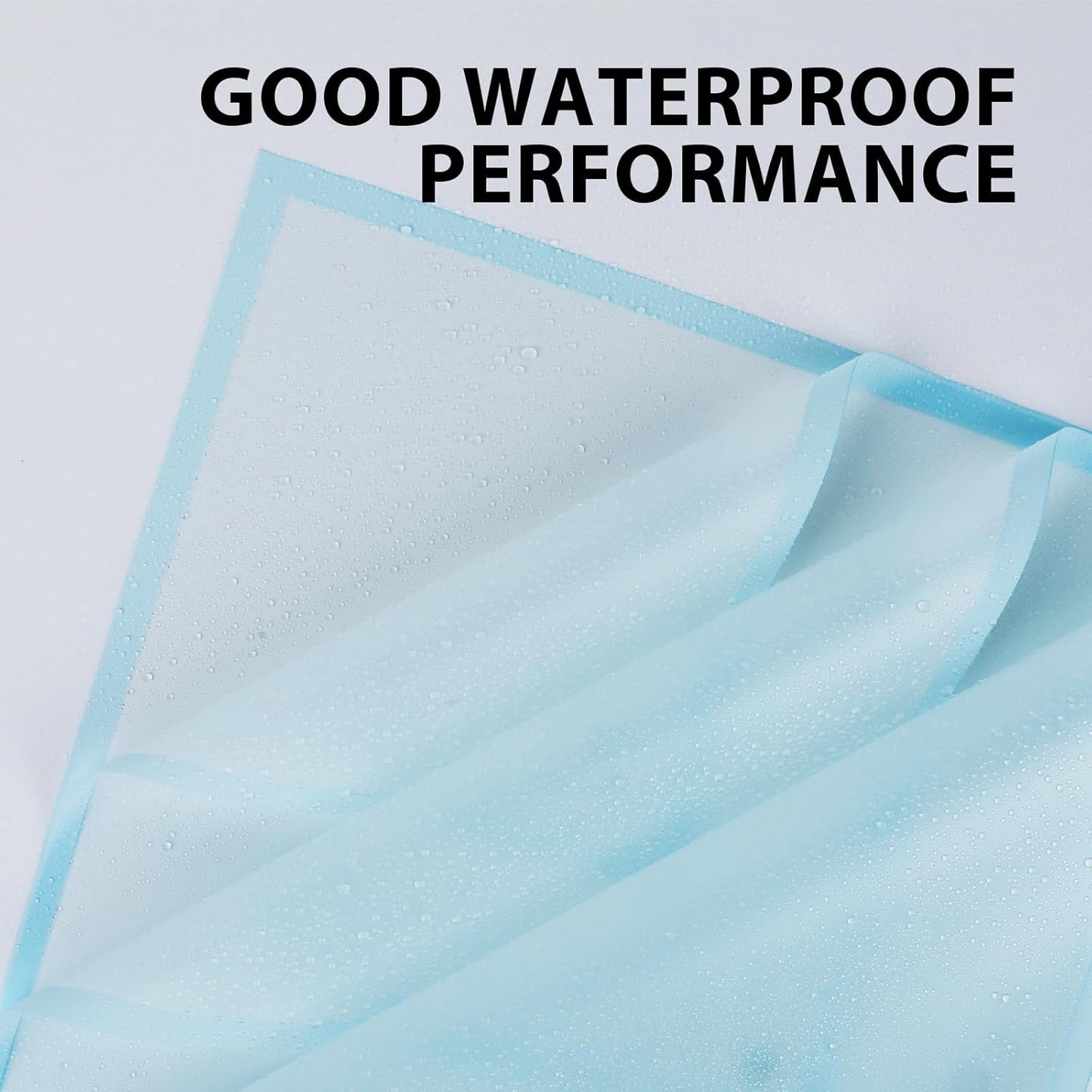 NESCCI 20 Sheet Flower Wrapping Paper - Waterproof Floral Bouquet Wrapping Paper, Florist Supplies Packaging Paper for Wedding Birthday Gift DIY (Translucent Light Blue)