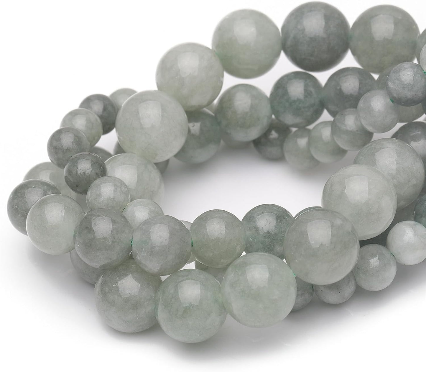 6mm Natural Stone Beads for Jewelry Making,Burmese Jade Polished Smooth Round Gemstone Beads for Bracelet Necklace 15 Inch