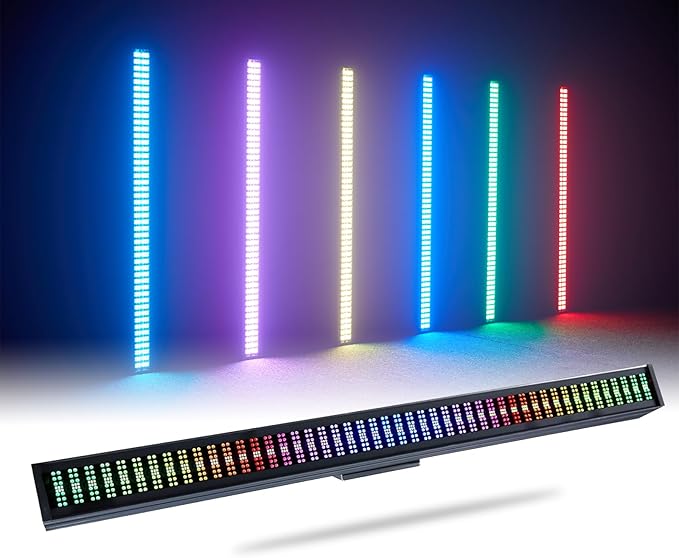 Stage Lights Bar 200W RGB DJ Light 192 Partition Pixels 760 LED Strobe Light DMX Sound Chasing Wash for Parties Club Disco Events Wedding Church