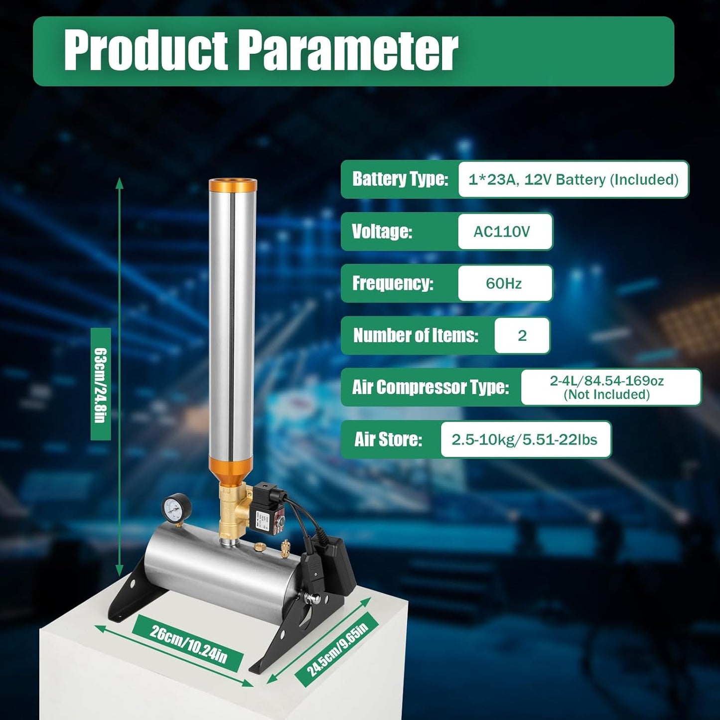 2PCS Confetti Machine, 150W AC110V Professional Confetti Launcher Cannon Machine Party Wireless Control Confetti Salute Machine with Adjustable Angle and Remote for Weddings Parties Concerts Stage