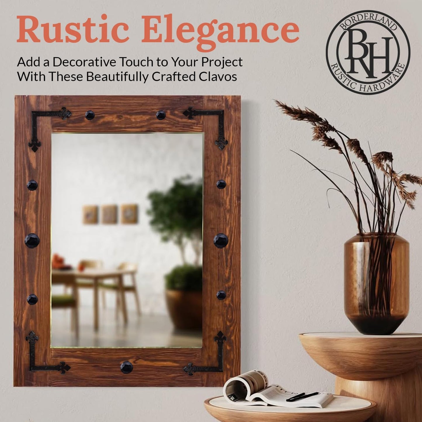 50 Pack 1" Small Round Head Iron Clavos Decorative Nails – Black – Handmade Rustic Round Fasteners for Farmhouse Shutter, Faux Wood Beams, Barn Door, Shutters, and Gates – Ornamental Wood Accent