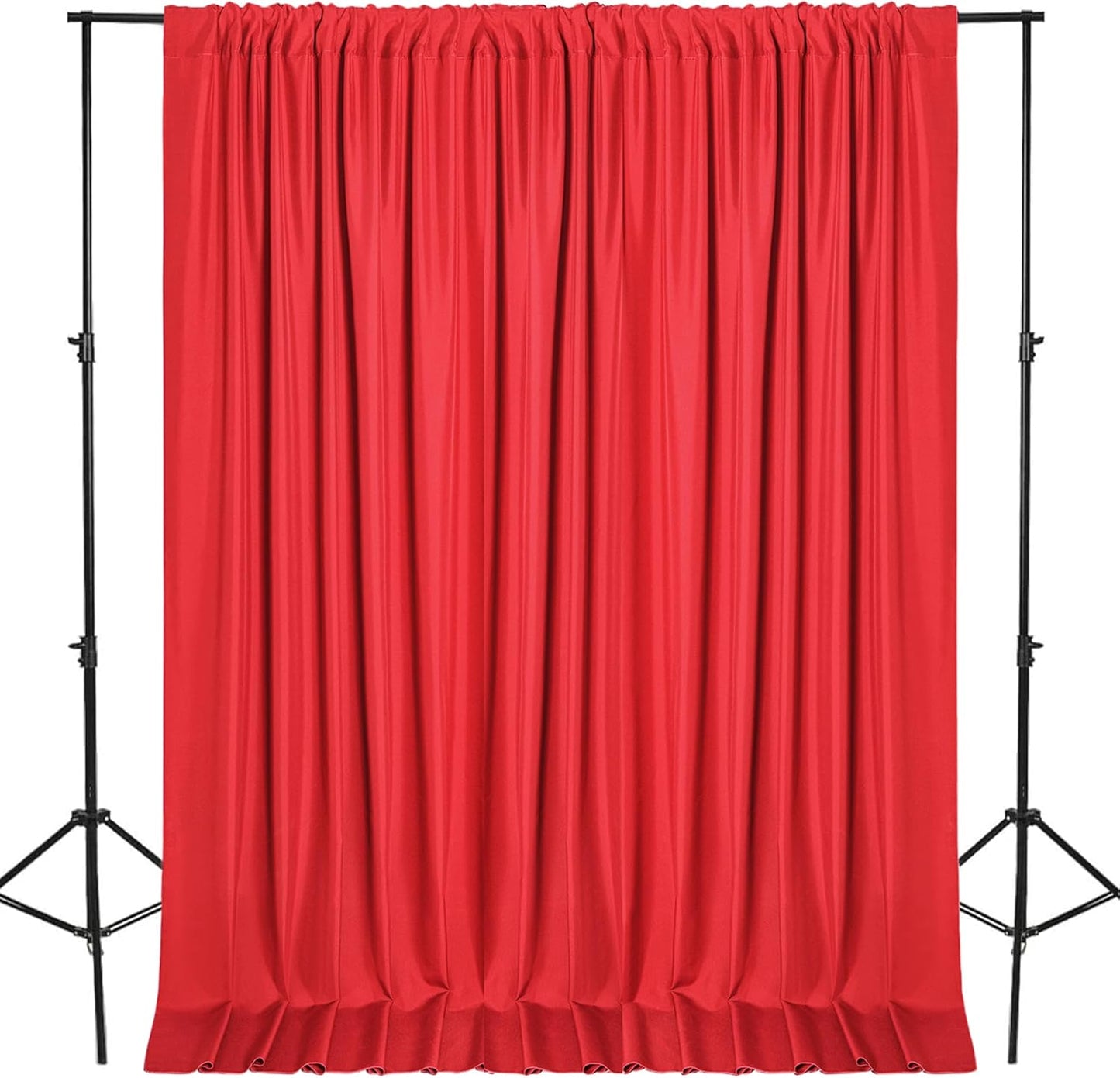 DWCN 10x10 FT Red Backdrop Curtains for Parties, Background Curtains Photography Backdrop Drapes with Rod Pockets for Wedding Decorations Birthday Family Gatherings, 2 Panels 5ft x 10ft