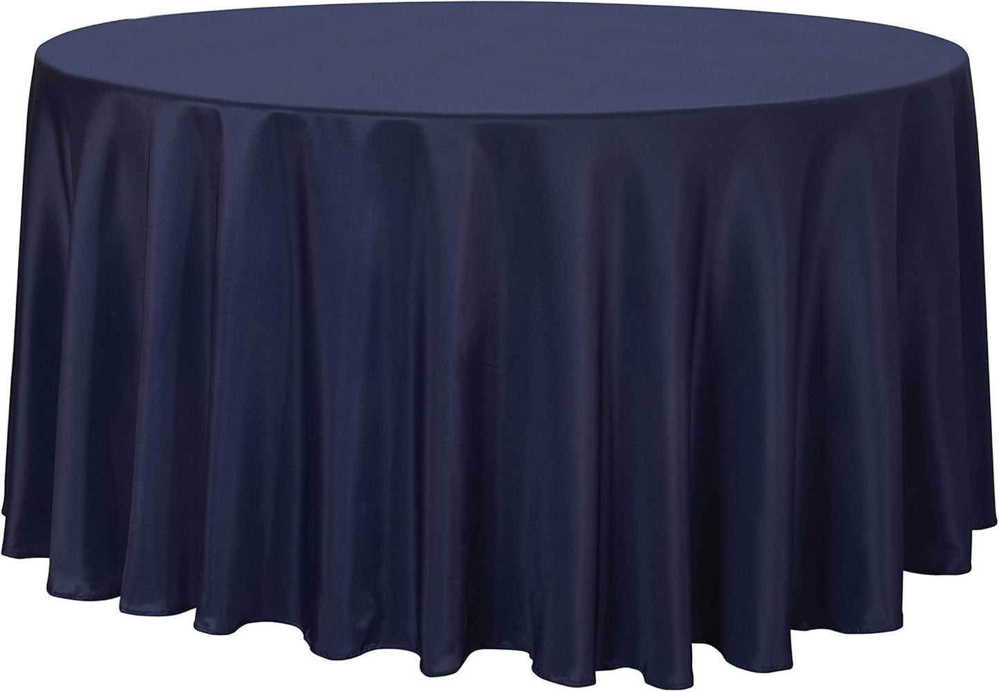 sancua Round Tablecloth - 120 Inch - Water Resistant Spill Proof Washable Polyester Table Cloth Decorative Fabric Table Cover for Dining Tables, Buffet Parties and Camping, Navy