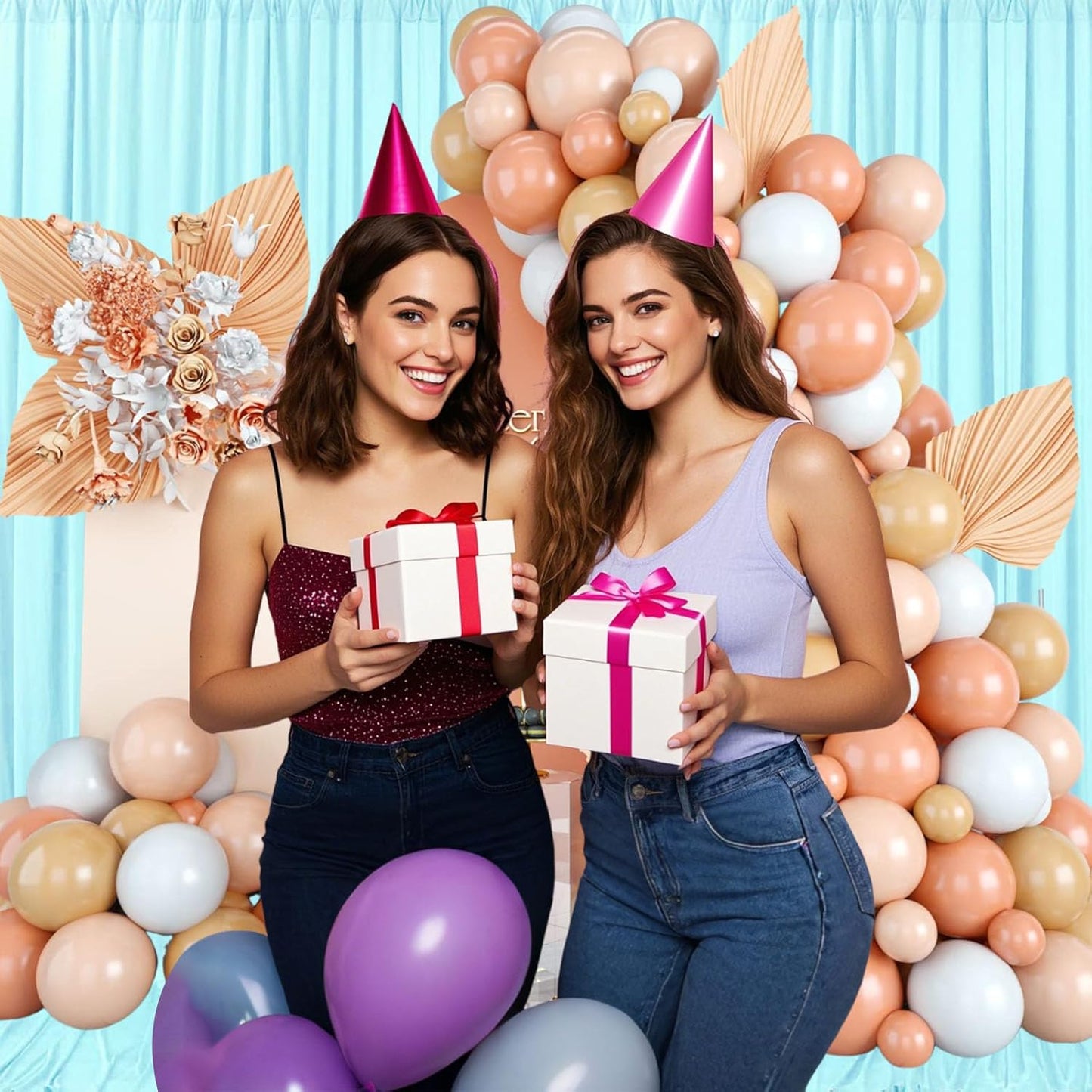 10ft x 10ft Lake Blue Backdrop Curtains for Parties, Fabric Satin Background Curtain with Rod Pockets for Weddings, Birthday, Baby Shower, Photography, Graduation Party Backdrop Drapes, 2 Panels