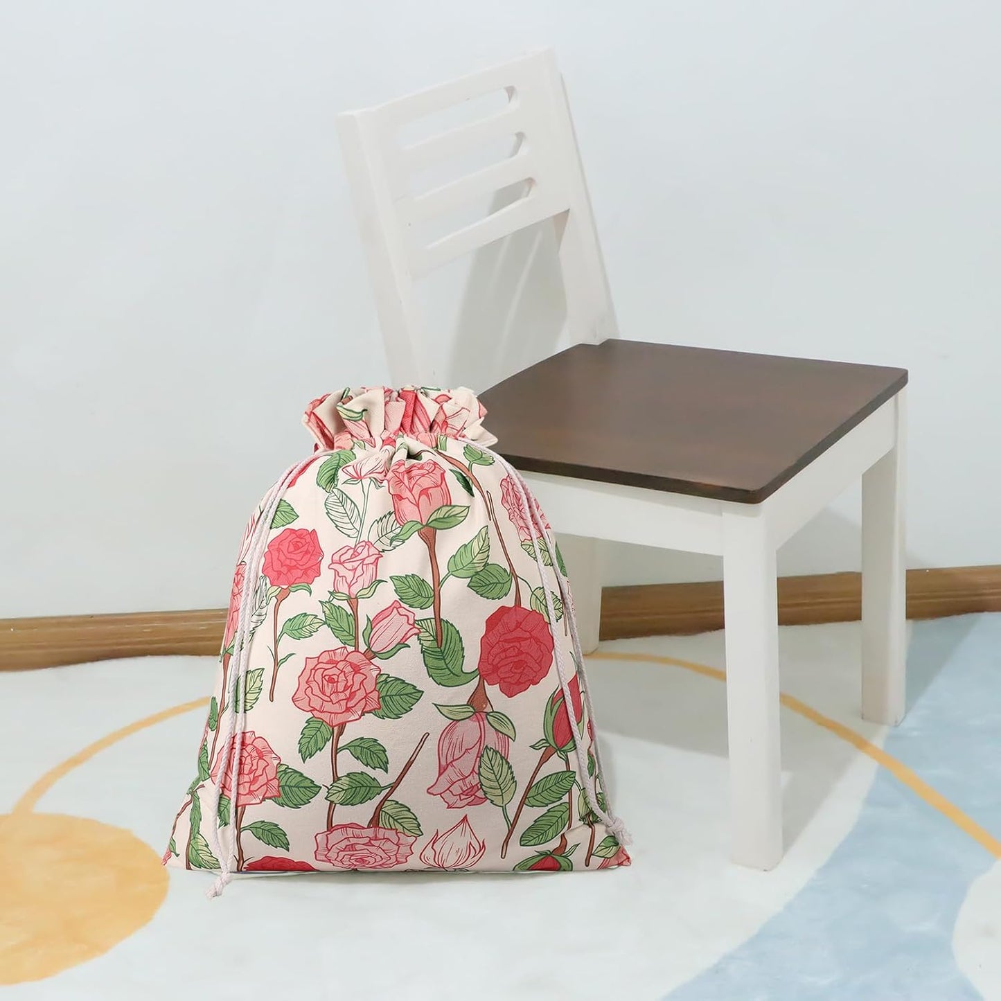 Drawstring Gift Bags,Extra Large 24"x 20" | Premium Canvas Storage Bags | Reusable Fabric | Perfect for Baby Showers,Birthday Parties | Rosy