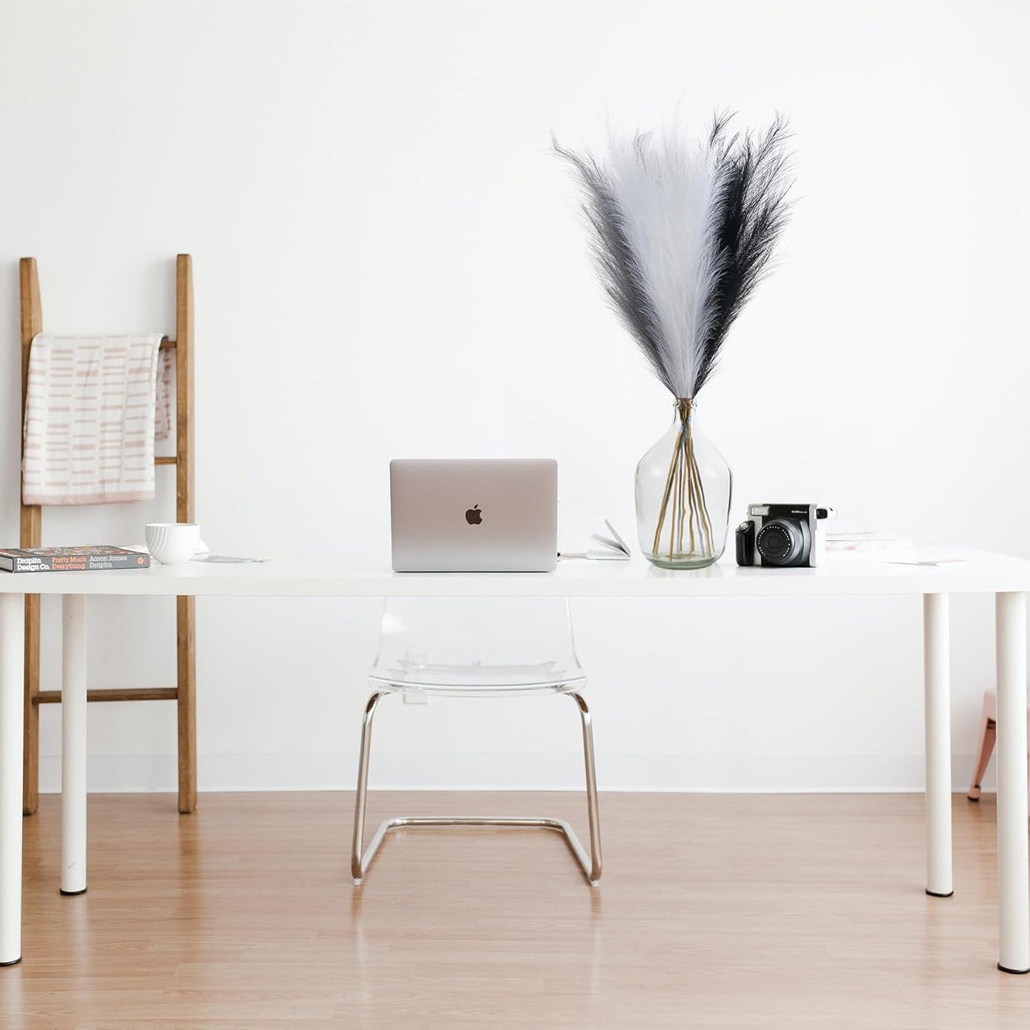 EVODIS Pampas Grass Decor Tall, 43"/110cm Faux Pampas Grass 6 Stems Large Pompass Grass Branches Tall Bulk Boho Flower Arrangement for Home Room Wedding Party Decor