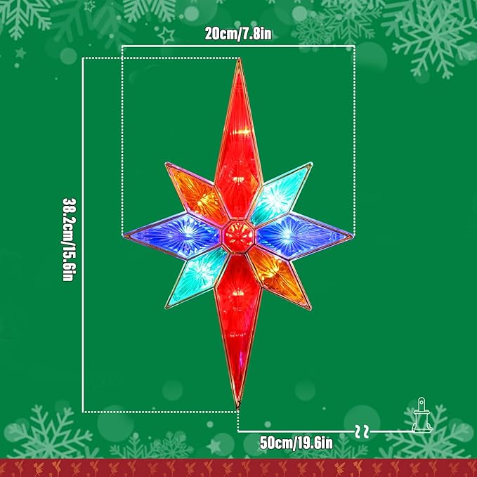 12" 11LED Tree Top,Bethlehem Star Multi…