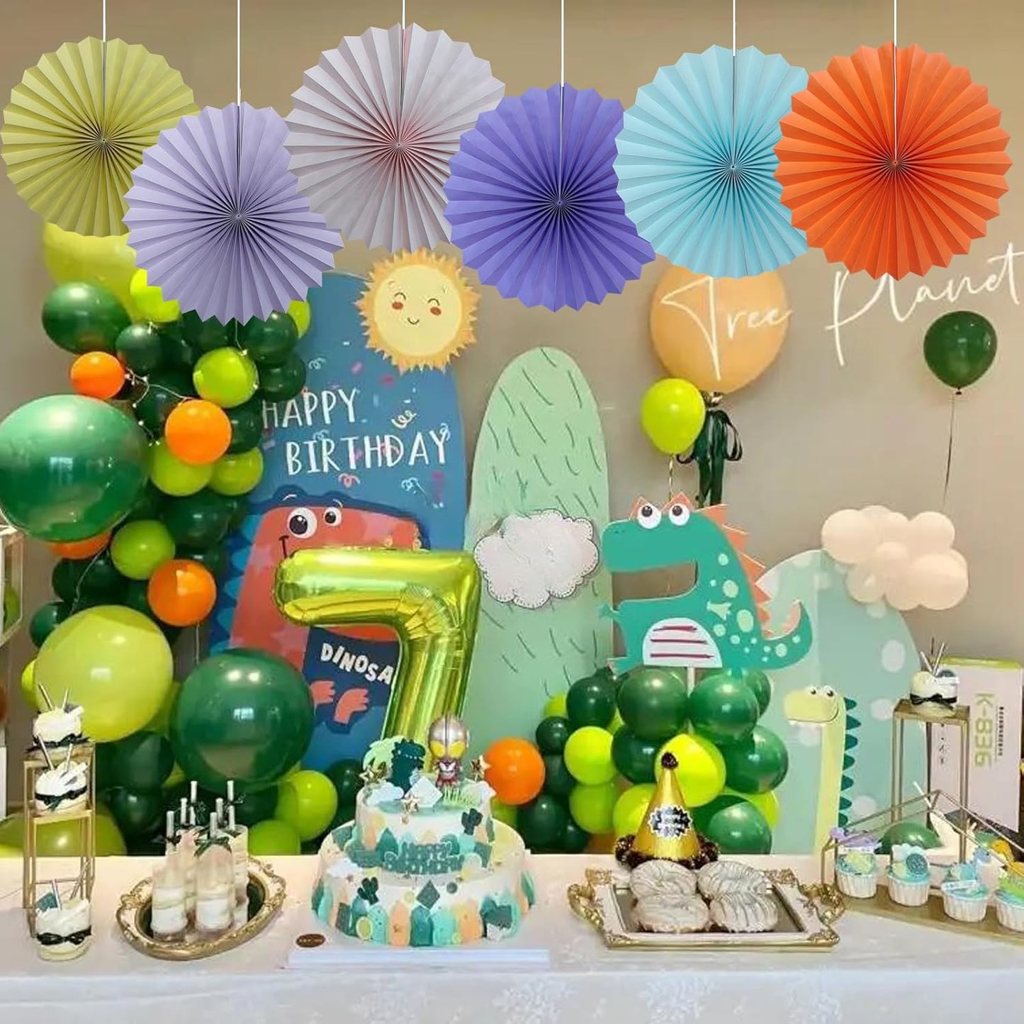 BARTHEW Yellow Hanging Paper Fans,Yellow Accessories Paper Decorations for Party,Color Party Decorations,Bee Themed Classroom Decor,16in Hanging Paper Fans 30 Color DIY Set （Light Yellow）