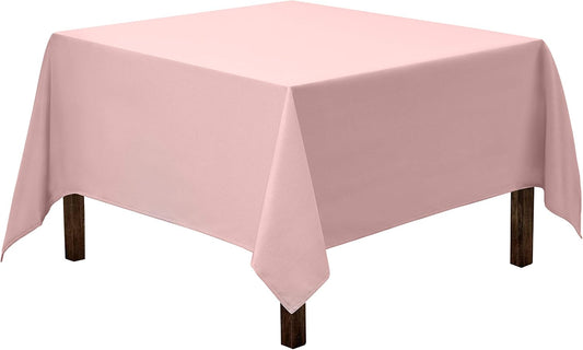 Gee Di Moda Square Tablecloth - 52 x 52 Inch Pink Table Cloth for Small Square or Round Tables - Heavy Duty Washable Fabric - for Buffet Table, Holiday Party, Dinner, Wedding & Baby Shower