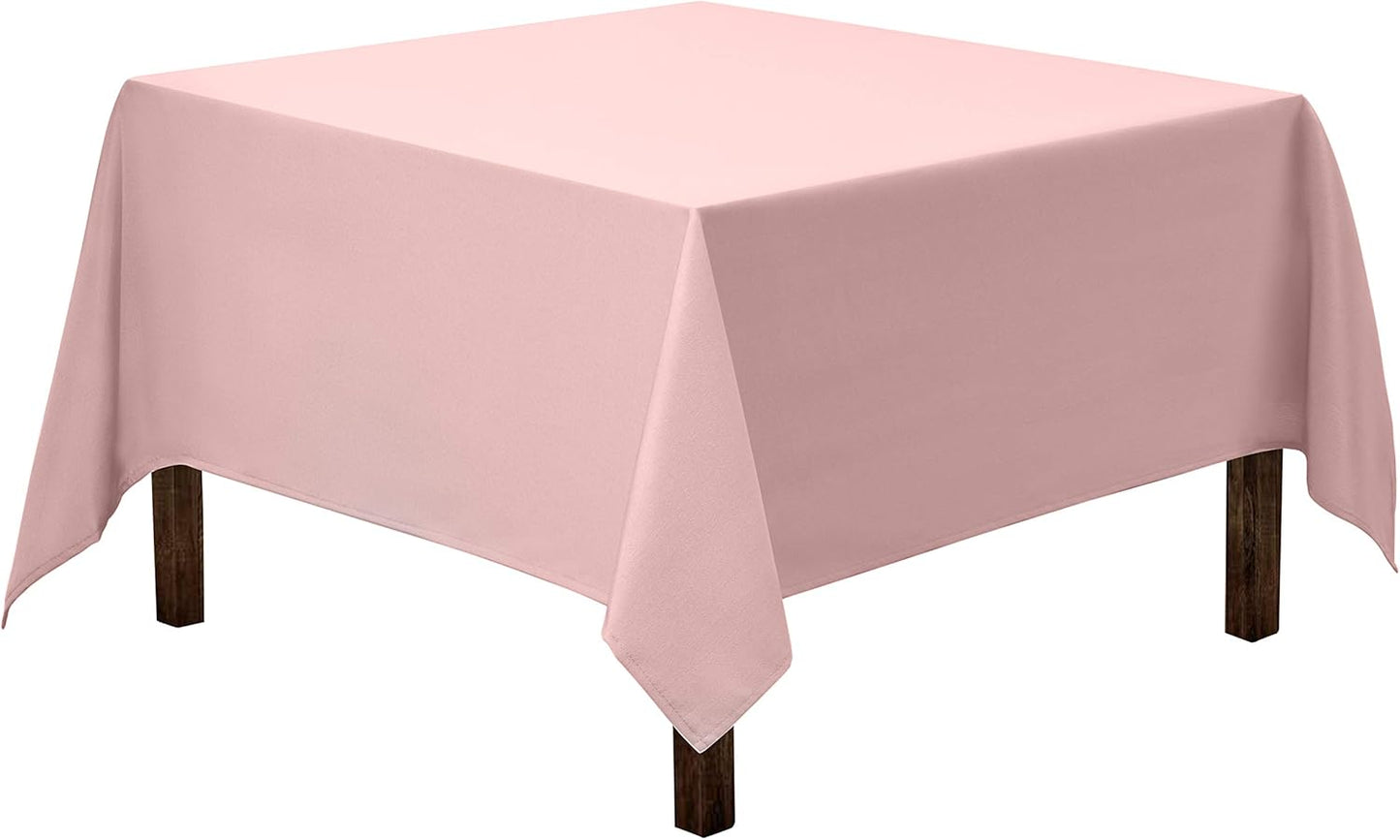 Gee Di Moda Square Tablecloth - 70 x 70 Inch Pink Table Cloth for Medium Square or Round Tables - Heavy Duty Washable Fabric - for Buffet Table, Holiday Party, Dinner, Wedding & Baby Shower