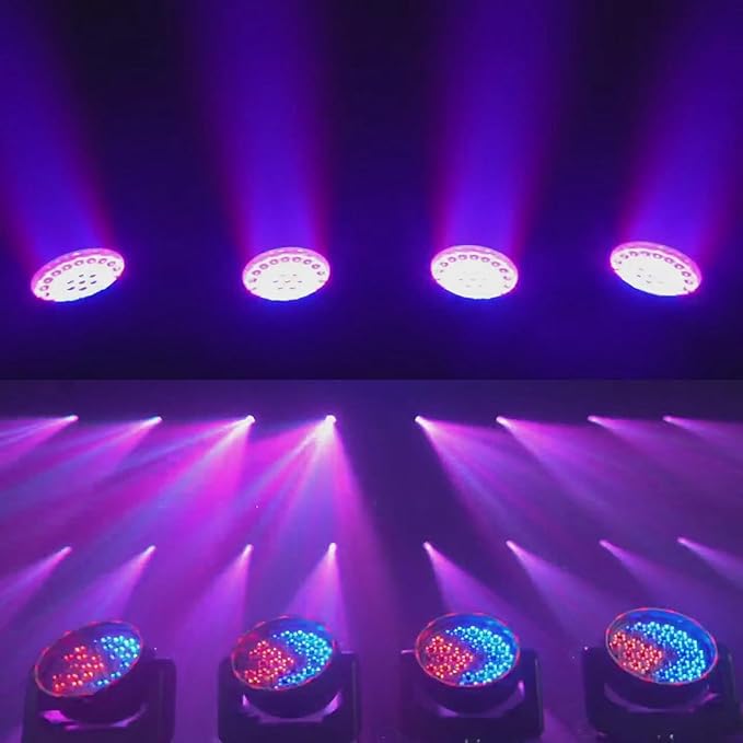 JUNMAN 37x15W RGBW 4 in 1 LED Zoom Moving Head Light with LED Ring DJ Disco Stage Lights for Wedding Party Event Lighting Show