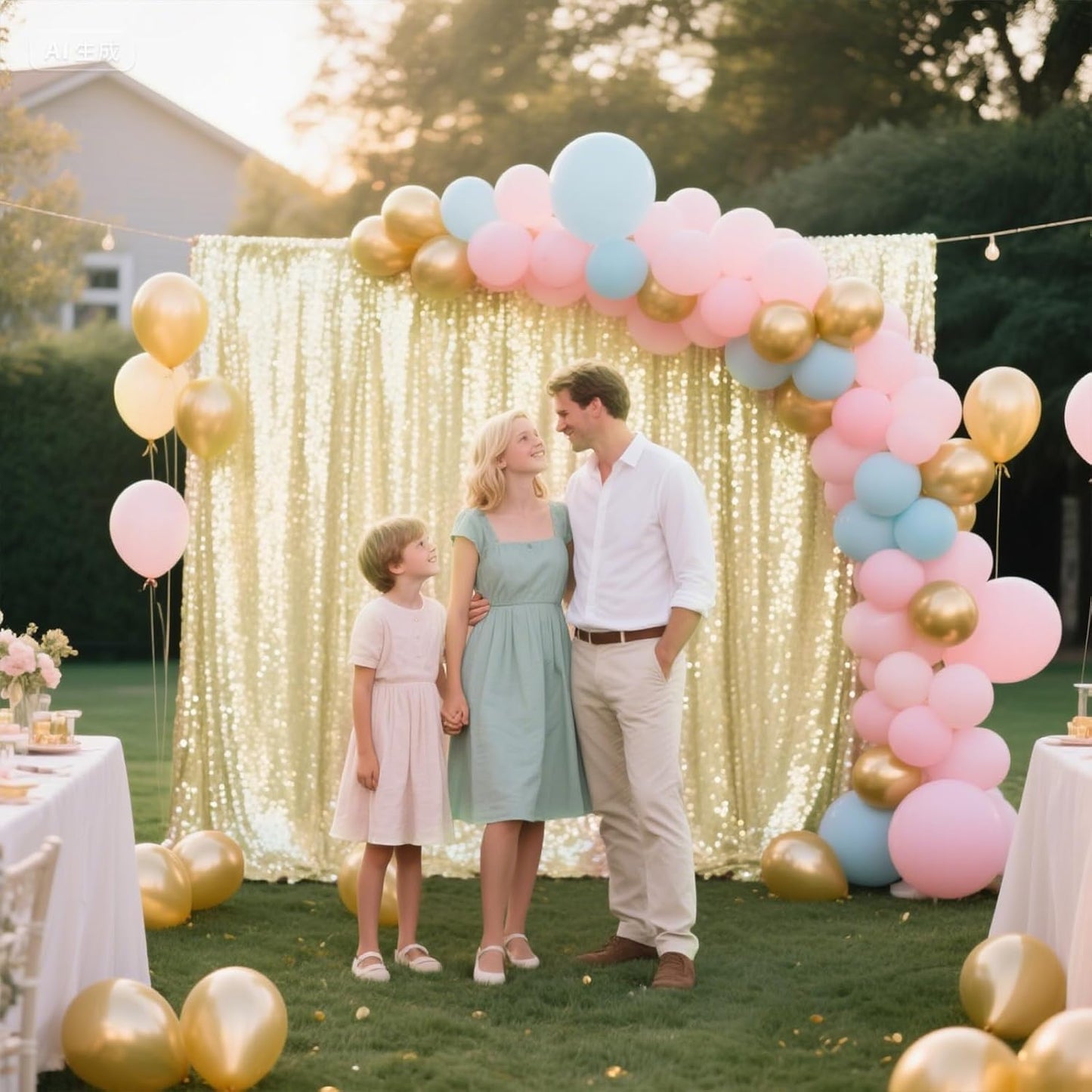 Champagne Sequin Backdrop Curtain 2 Pieces 2FTx8FT Glitter Photography Backdrop for Party Wedding Birthday Christmas Decorations