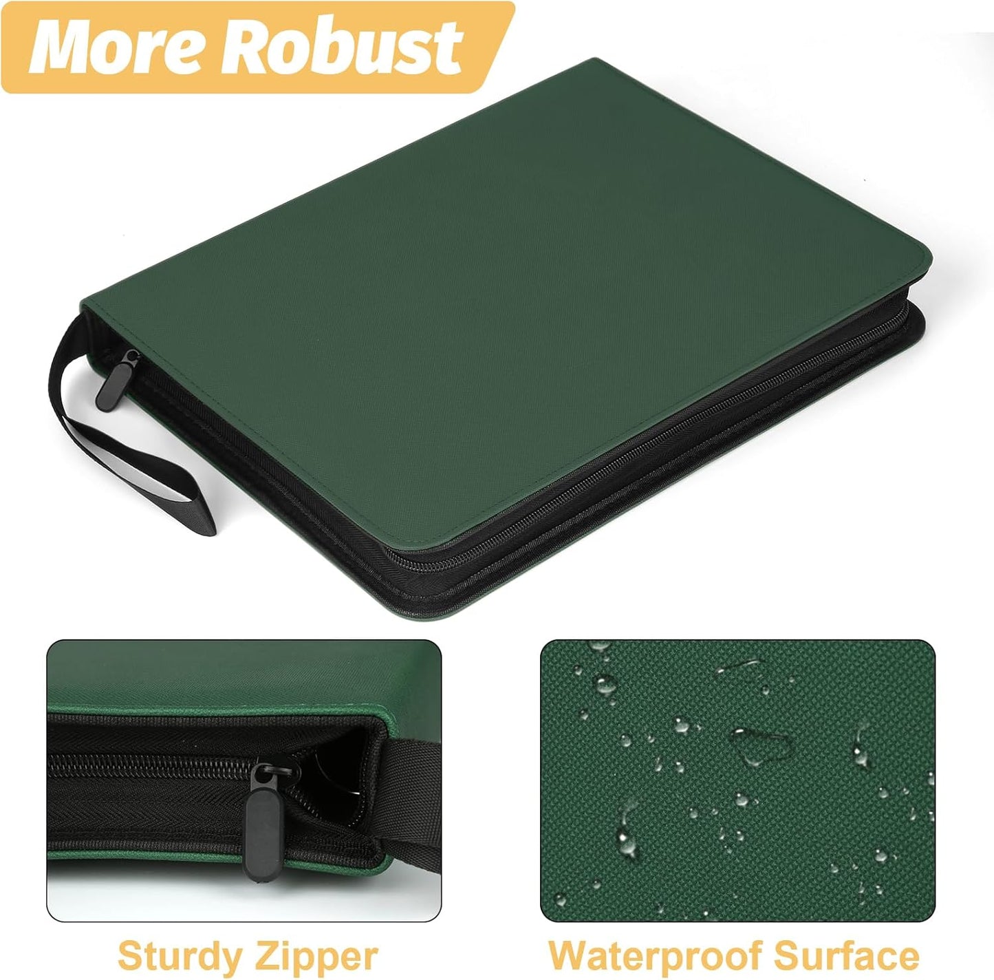 Trading Card Binder, 720 Pockets Card Binder, 9-Poccket Sided Pocket Sports Card Binder, Premium Card Binders Compatible with MTG, TCG, Baseball Cards(Dark Green)