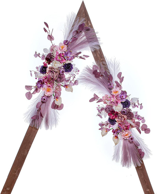 Wedding Arch Flowers, Artificial Flowers for Decoration, Large Flower Swag for Boho Styles Wedding Ceremony Floral Decor - Pack of 2