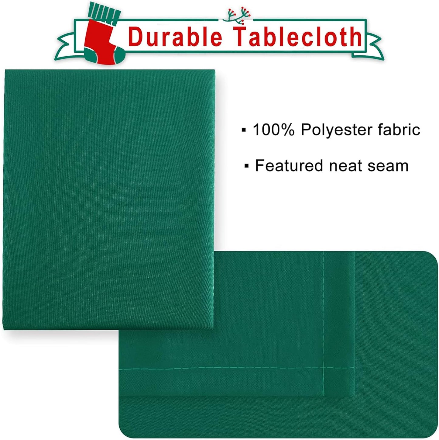 Hiasan Emerald Green Tablecloth for Rectangle Tables - Waterproof Washable Oblong Table Cloth for Dining Kitchen and Outdoor Use, 30 x 60 Inch