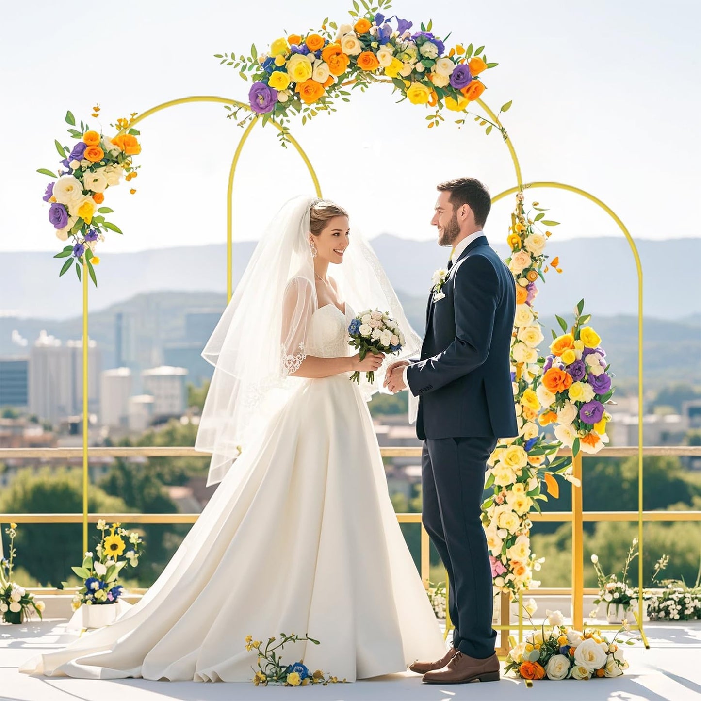 FOTSHARER Metal Arch Backdrop Stand and Cover Set 6FT 5FT 4FT Red Arch Cover Spandex Balloon Wedding Arches Frame Stand Backdrop for Garden Arbor Birthday Party Baby Shower Graduation Ceremony Decor