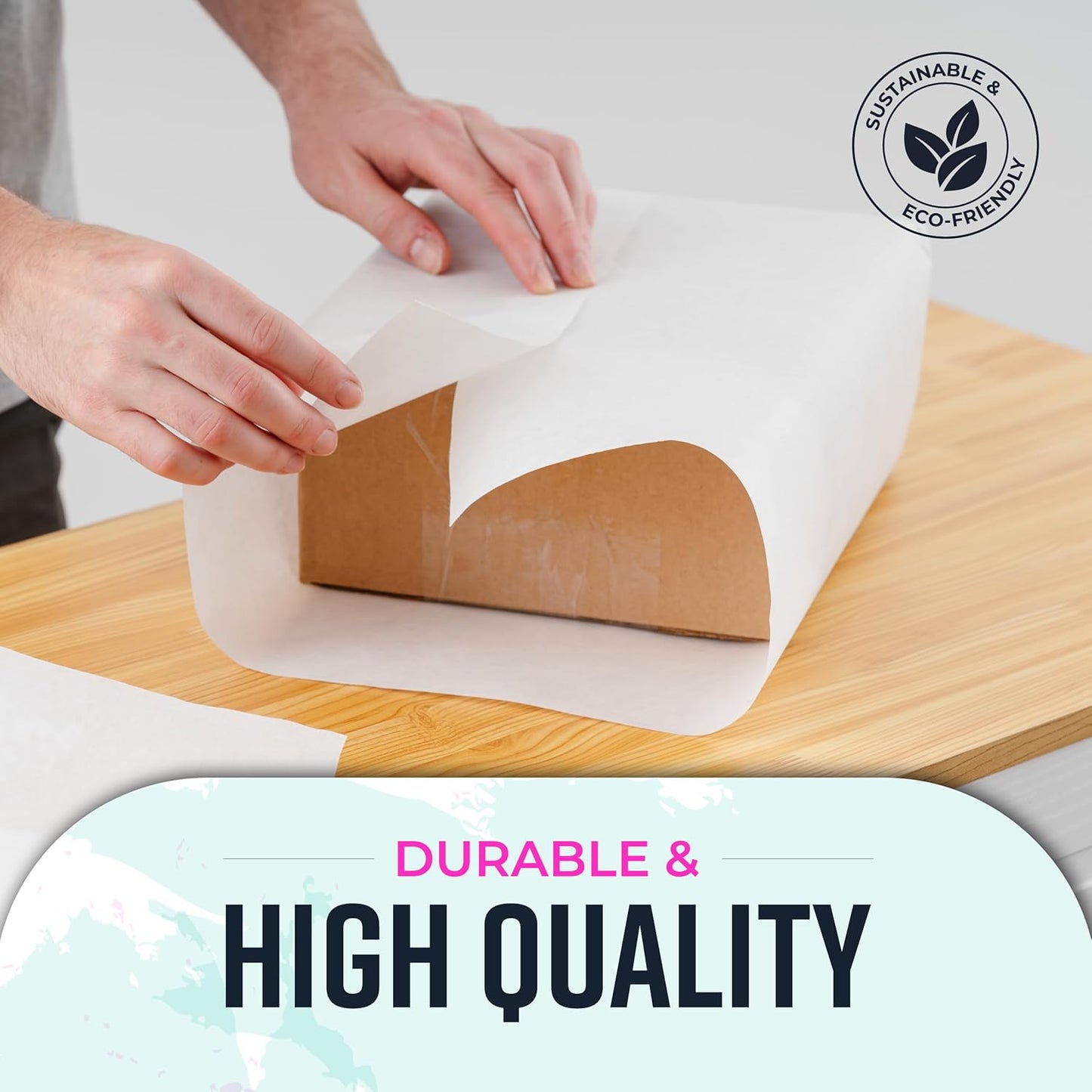 Bryco Goods 18”x1200” (100’) White Wrapping Paper – Kraft Paper Roll for Painting, Drawing, Banner, Bulletin Board, Easel Use, Floor Covering, Packaging, Shipping, Arts & Crafts – Made in USA