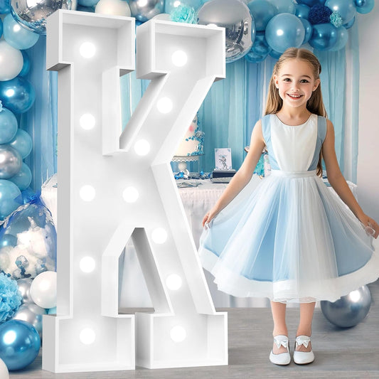 Ledido 4FT Marquee Light Up Letters, Cool White Light Up Letters Large Marquee Letter for Party Decorations, Mosaic Letter K for Balloons, Wedding Birthday Graduation Decor