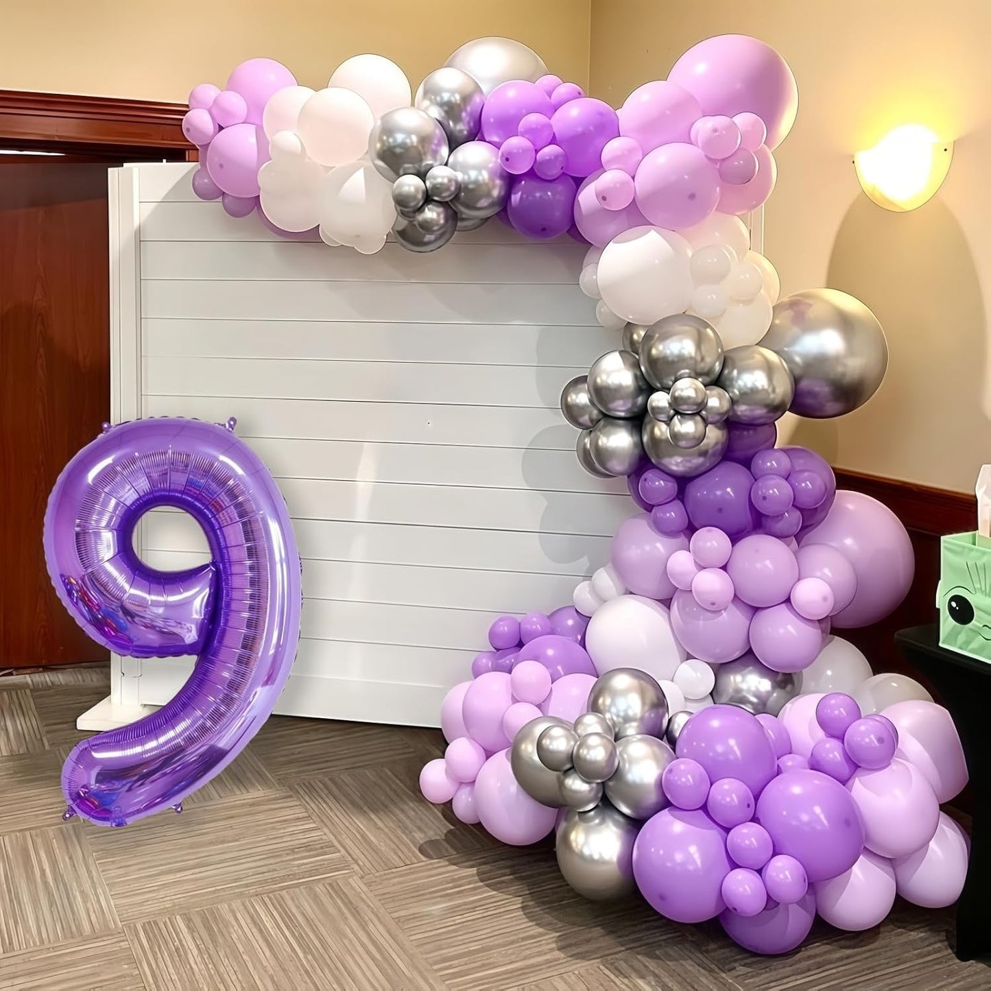 Purple 4 Balloon Number,40 Inch Number 4 Balloon Big Purple 4 Foil Mylar Helium Balloon for Birthday Party Decorations