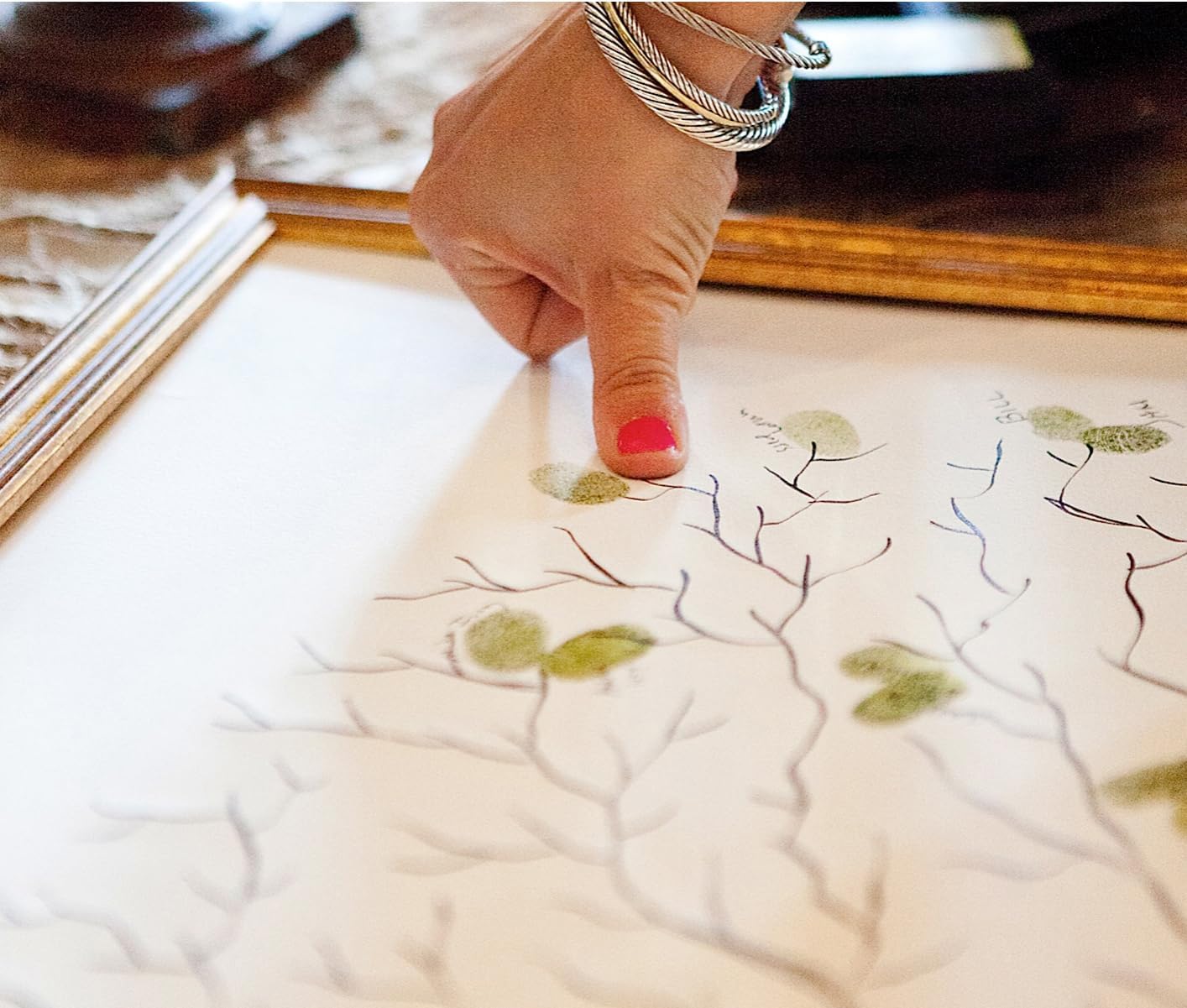 Guestbook Tree, Low Oak Thumbprint Alternative Guest Book Wedding, Family Reunions (Guestbook Sizes: 13" x 19" to 24" x 36")