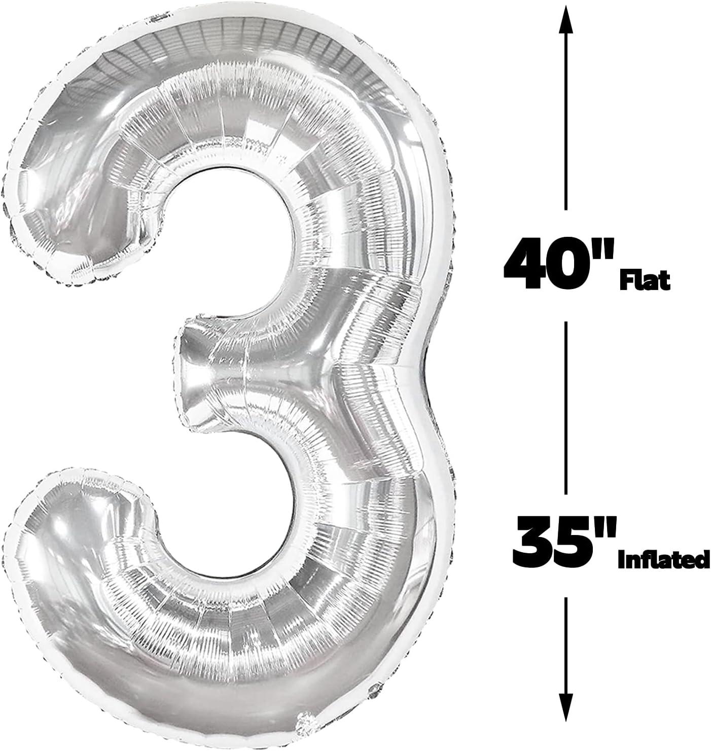 40 Inch Silver 13 Large Number Balloon, 13 31 Silver Birthday Party Decorations, Number 13 Foil Balloons for Anniversary Party Graduations Celebration Supplies