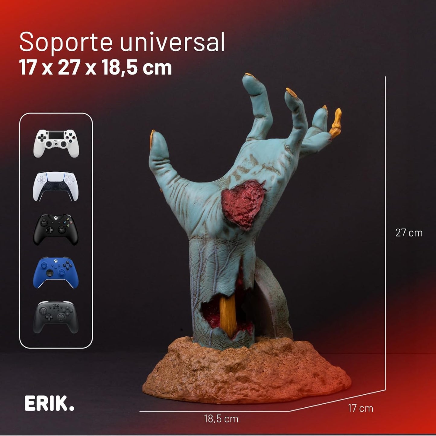 Gaming Controller Holder One More Life | Controller Holder Figure | Headphone Stand & Controller | Gaming Accessories for Desk | Gamer Gifts | Halloween Decorations