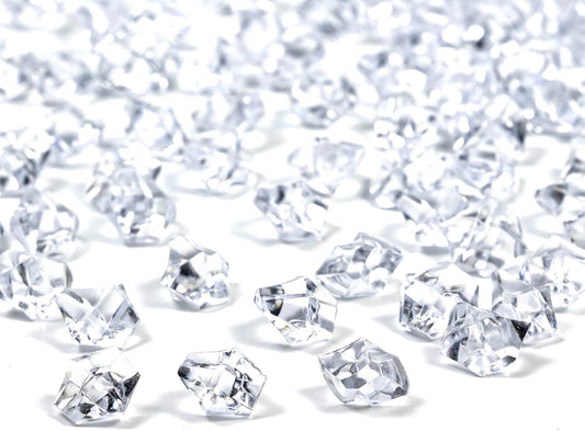 820 PCS Clear Fake Ice,0.43x0.55 Inch,1.1 lbs Acrylic Crystal Gemstones for Decoration, Photography, Vase Filling, and Parties,Non-Toxic and Reusable