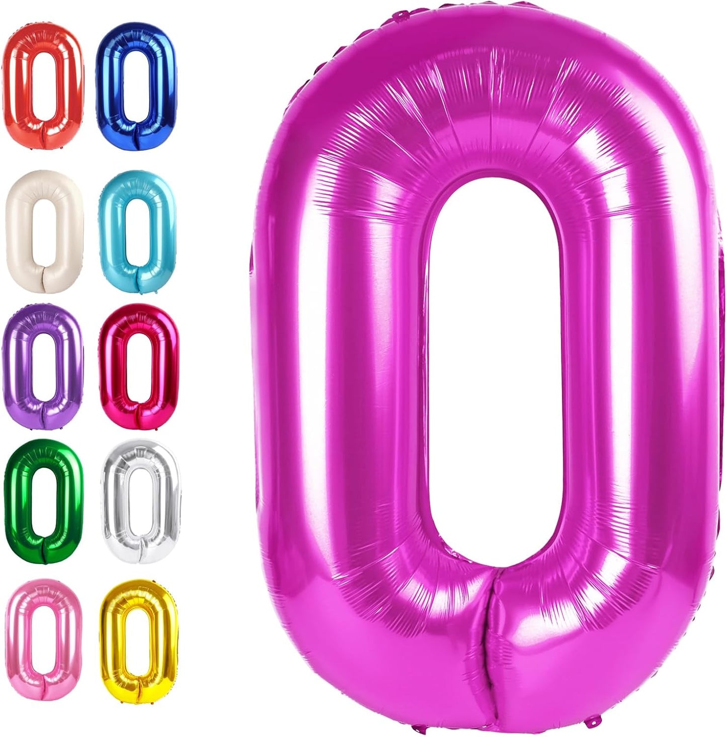Rosy Purple 40 Inch 0 Number Balloons, 0 Decorations for 10 20 30 40 50 60 70 80 90 100 Birthday, 2026 Rosy Purple Foil Giant Birthday Graduations Anniversary Party Balloon
